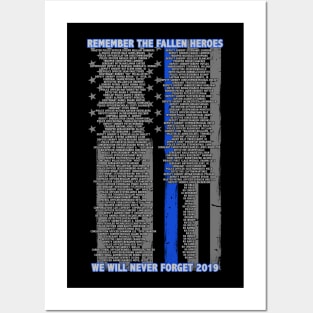 2019 Police Officer Memorial - Thin Blue Line Family Posters and Art